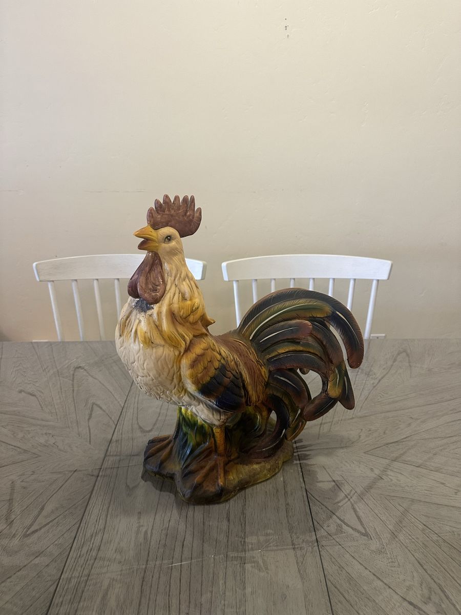 Ceramic Rooster Statue Figurine