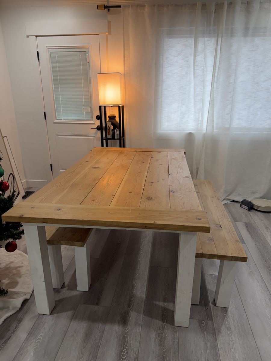 table with benches