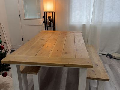 table with benches