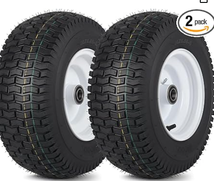 GICOOL 16x6.50-8 Tubeless Tire and Wheel, 【1" Bearing, 4" Centered Hub】,16x6.5-8" Lawn Mower Tires, Universal Fit Riding Mower