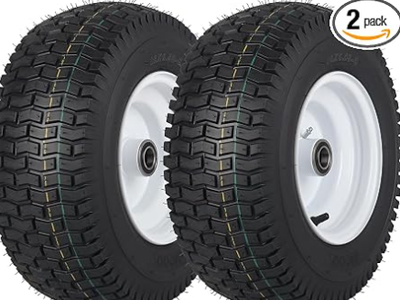 GICOOL 16x6.50-8 Tubeless Tire and Wheel, 【1" Bearing, 4" Centered Hub】,16x6.5-8" Lawn Mower Tires, Universal Fit Riding Mower