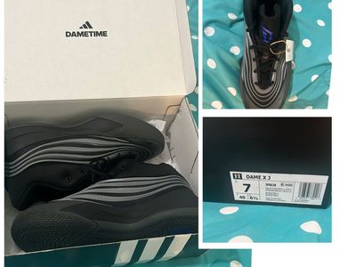 Adidas Dame EXTPLY 2.0 Basketball Shoes Black/Gray US Men's 7/Women's 8.5 NEW with Box