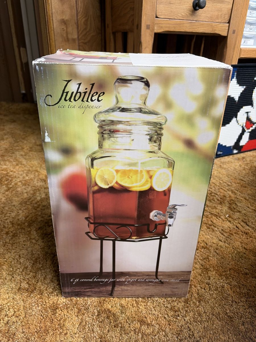 Jubilee Glass Beverage Dispenser with Stand – 6 Qt
