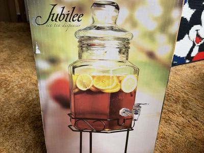 Jubilee Glass Beverage Dispenser with Stand – 6 Qt