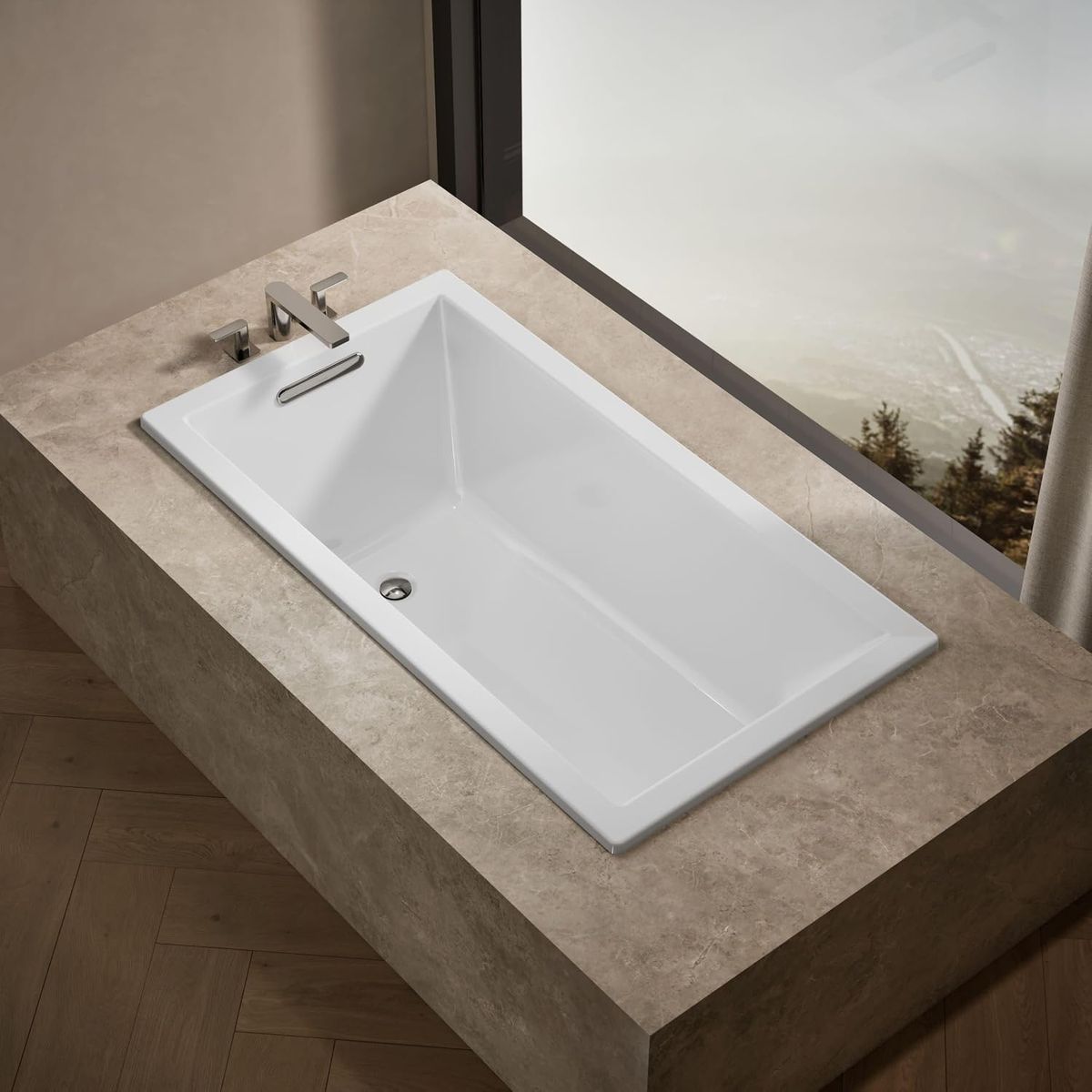 Kohler 1130-0 Underscore® 60" x 32" drop-in bath tub, White