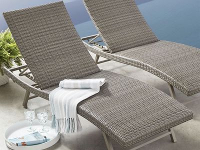 Member's Mark Padded Wicker Chaise Lounger, Set of 2