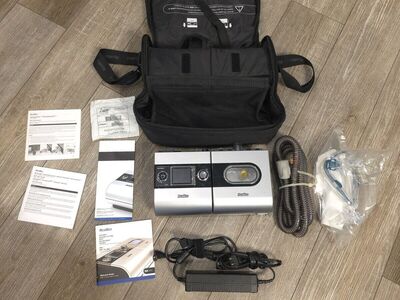 Resmed S9 Portable CPAP w/ Bag, Manuals, Hose, New Mask, and SD Card