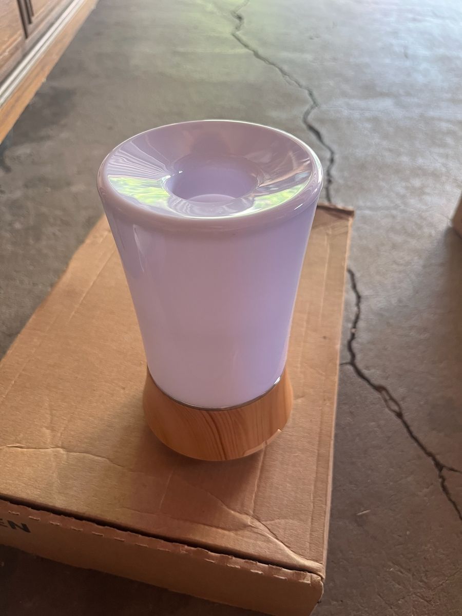 White & Wood Grain Ultrasonic Essential Oil Diffuser with LED Light, Aroma Diffuser