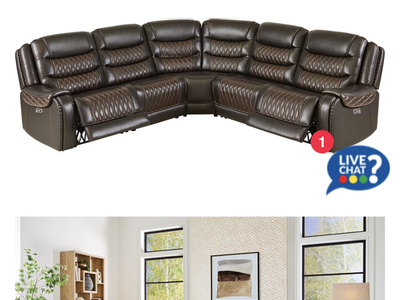 Real Leather Secrional with 4 recliners and two 2 cup storage consoles