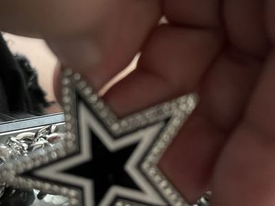 Iced out Dallas Cowboys pendant with ice Cuban linked chain