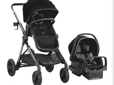 New Evenflo Pivot Xpand Modular Travel System with Infant Car Seat - Black