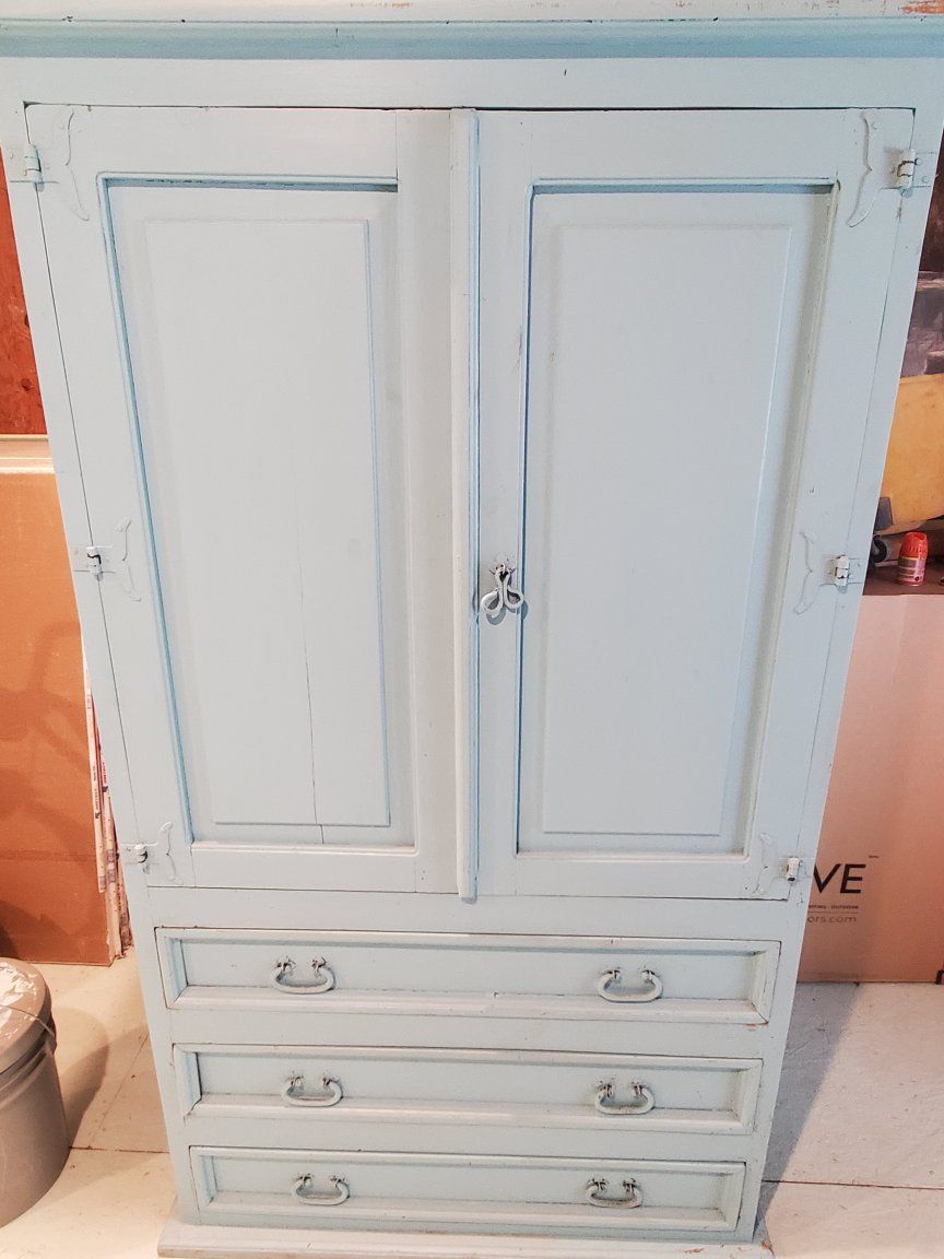 Blue Painted Wardrobe