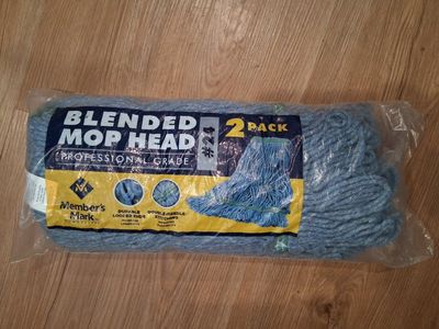 Member's Mark Commercial Blended Mop Head #24 Professional Grade 2 Pack - Blue