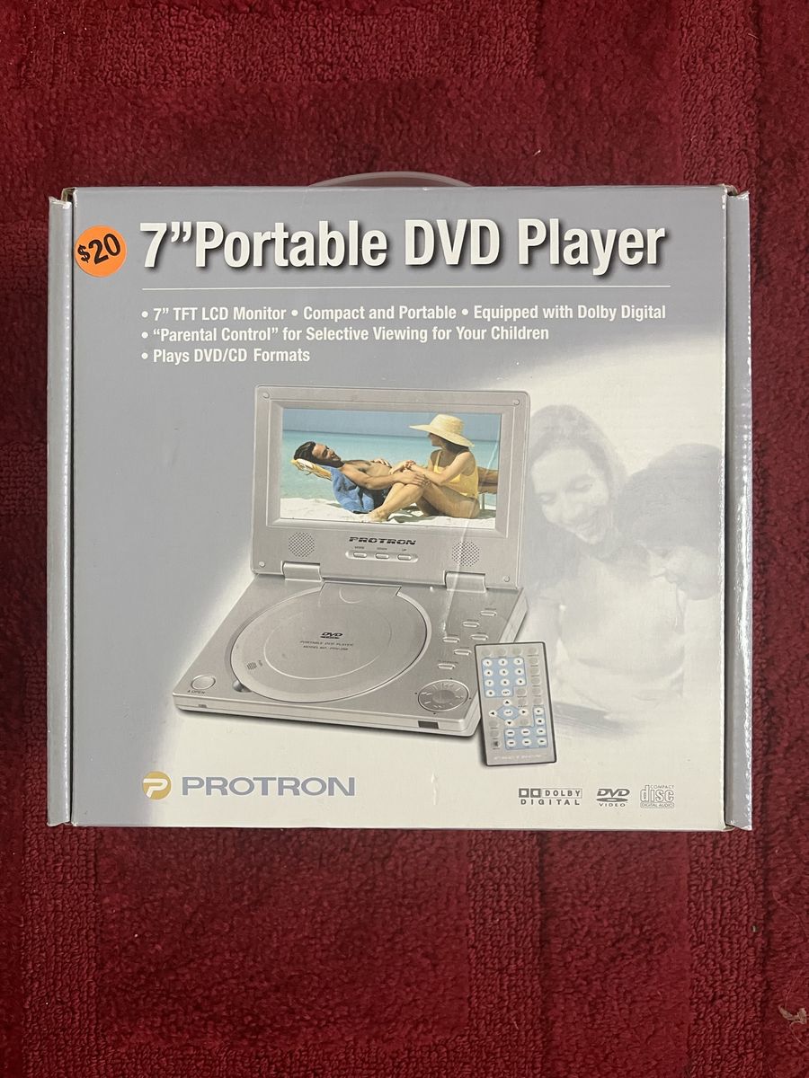 PROTRON 7" Portable DVD Player with TFT LCD Monitor, Dolby Digital, & Parental Control