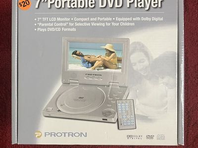 PROTRON 7" Portable DVD Player with TFT LCD Monitor, Dolby Digital, & Parental Control