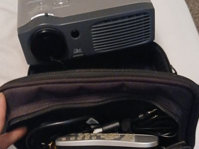 Optoma DLP Portable Projector with Carrying Case, Remote, and Cables