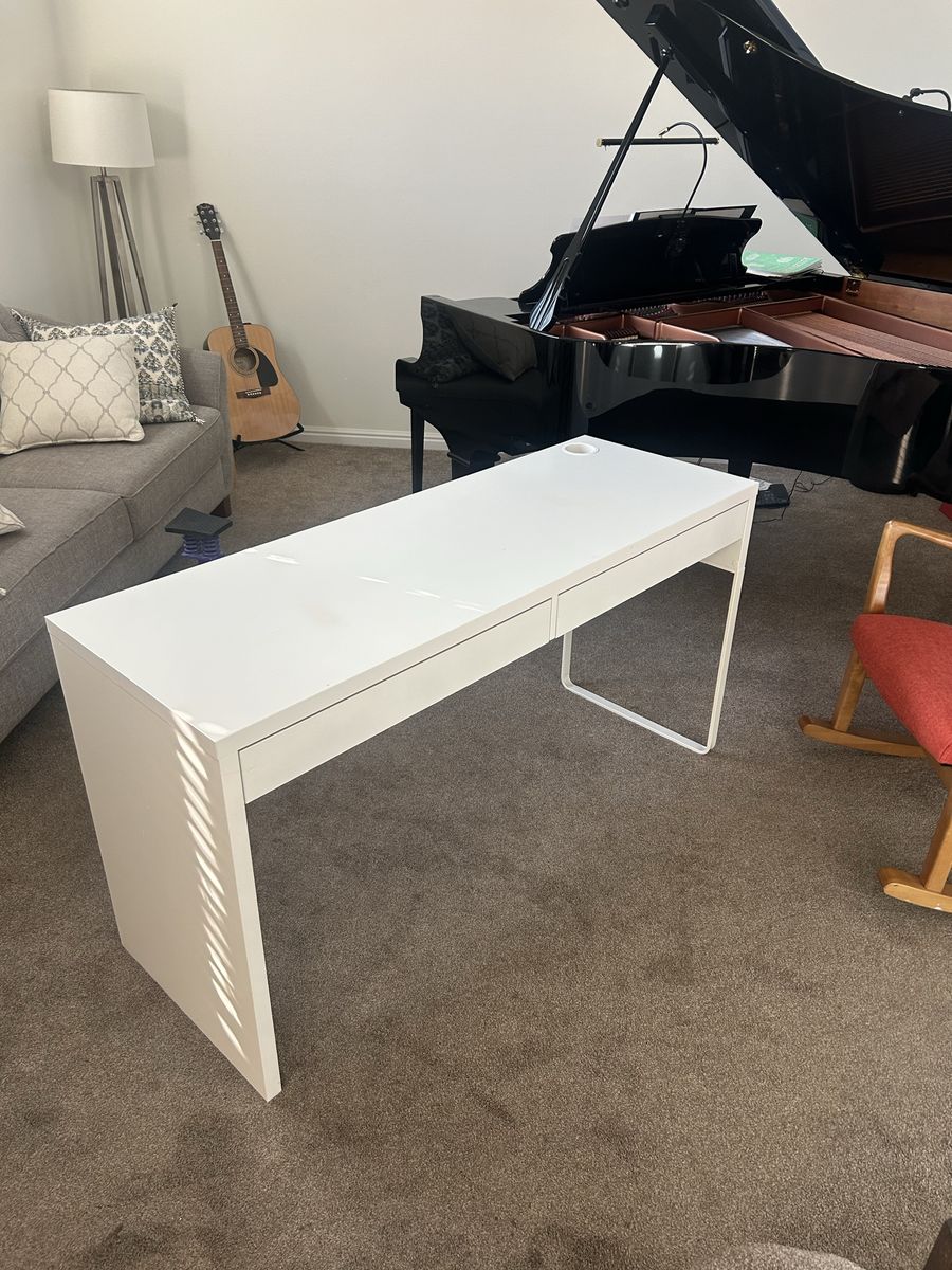 IKEA Linnmon / Adils White Desk with 2 Drawers and Cup Holder, Minimalist Design. $75 OBO