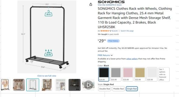 Clothes Rack with wheels