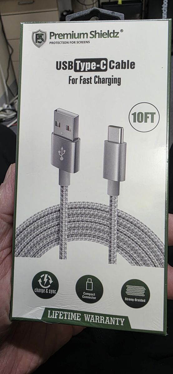 Premium Shieldz USB TYPE C 10 Foot Fast Charging Cable