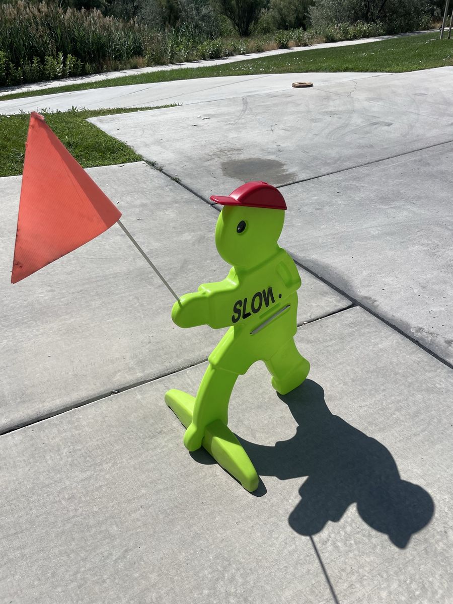 KidAlert KASBL-RW 'Slow' Sign for Children, Road Safety, Fluorescent Green