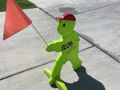 KidAlert KASBL-RW 'Slow' Sign for Children, Road Safety, Fluorescent Green