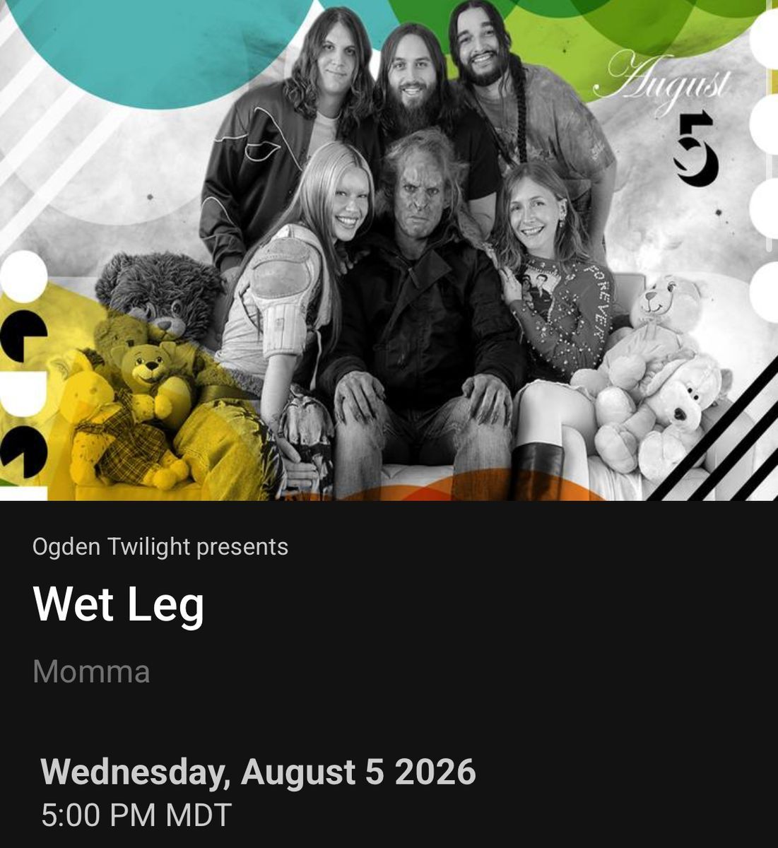 2 Wet Leg Ogden Twilight Tickets 8/5