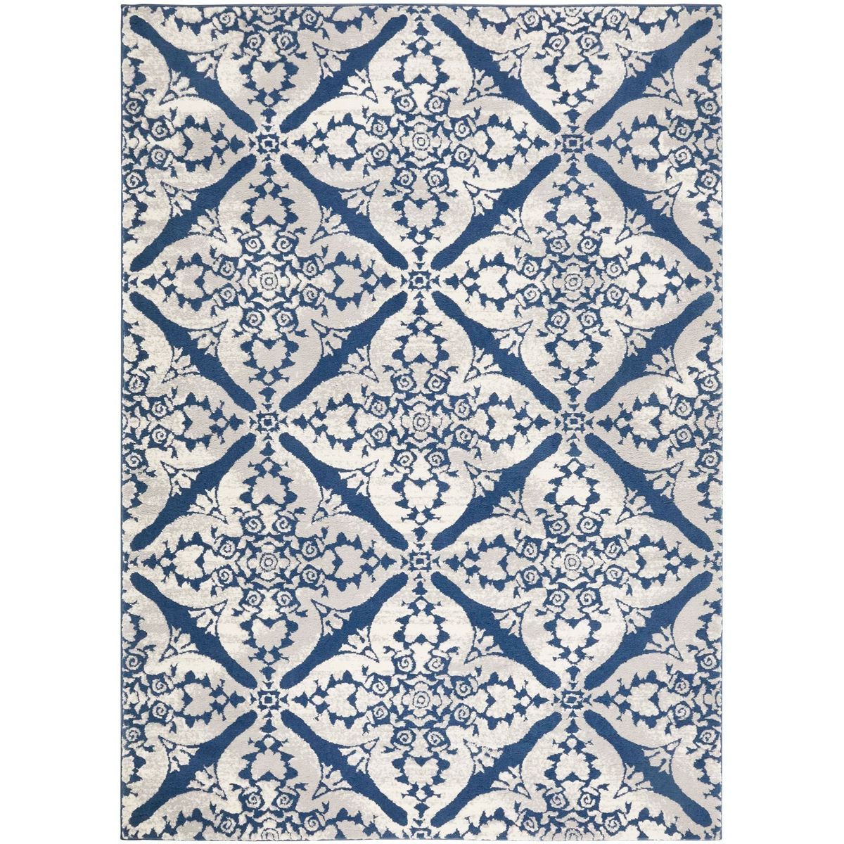 New! Home Dynamix Tremont Sequoia Bohemian Area Rug, Ikat Blue/Gray 6'6"x9'6"