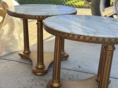 Round End Tables with Marble top