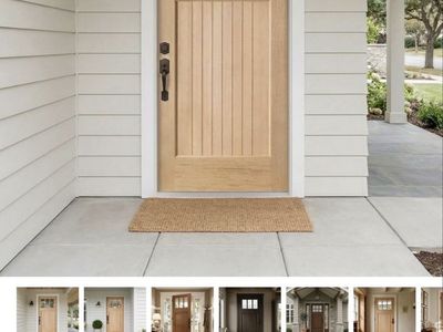 Krosswood Craftsman Hemlock Wood Front Door - 3 Lite Glass, 36"x80"x1-3/4" Thick