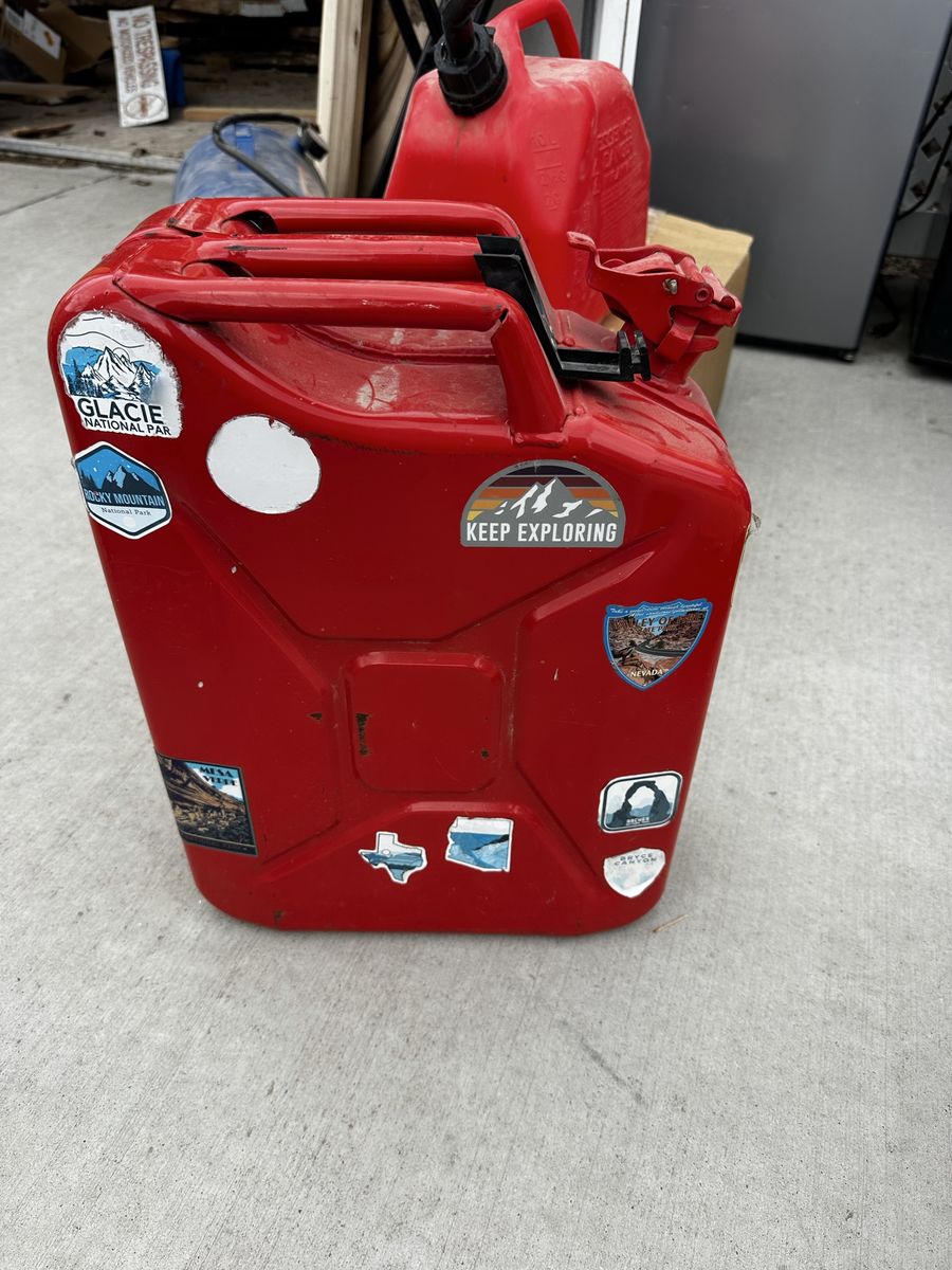 Red Metal Gas Can - Jerry Can Style