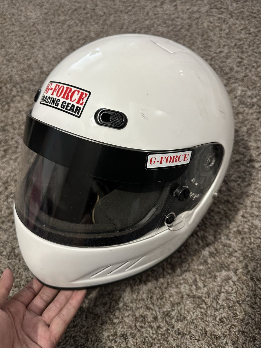 G-Force Racing Gear Full Face Racing Helmet - White - Size Large