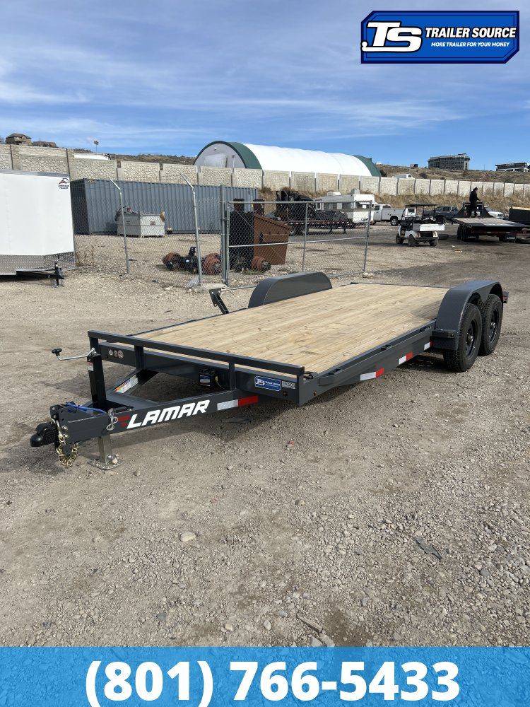 7x18 Lamar CC Flatbed Car Hauler Trailer - 10K GVWR - D-Rings