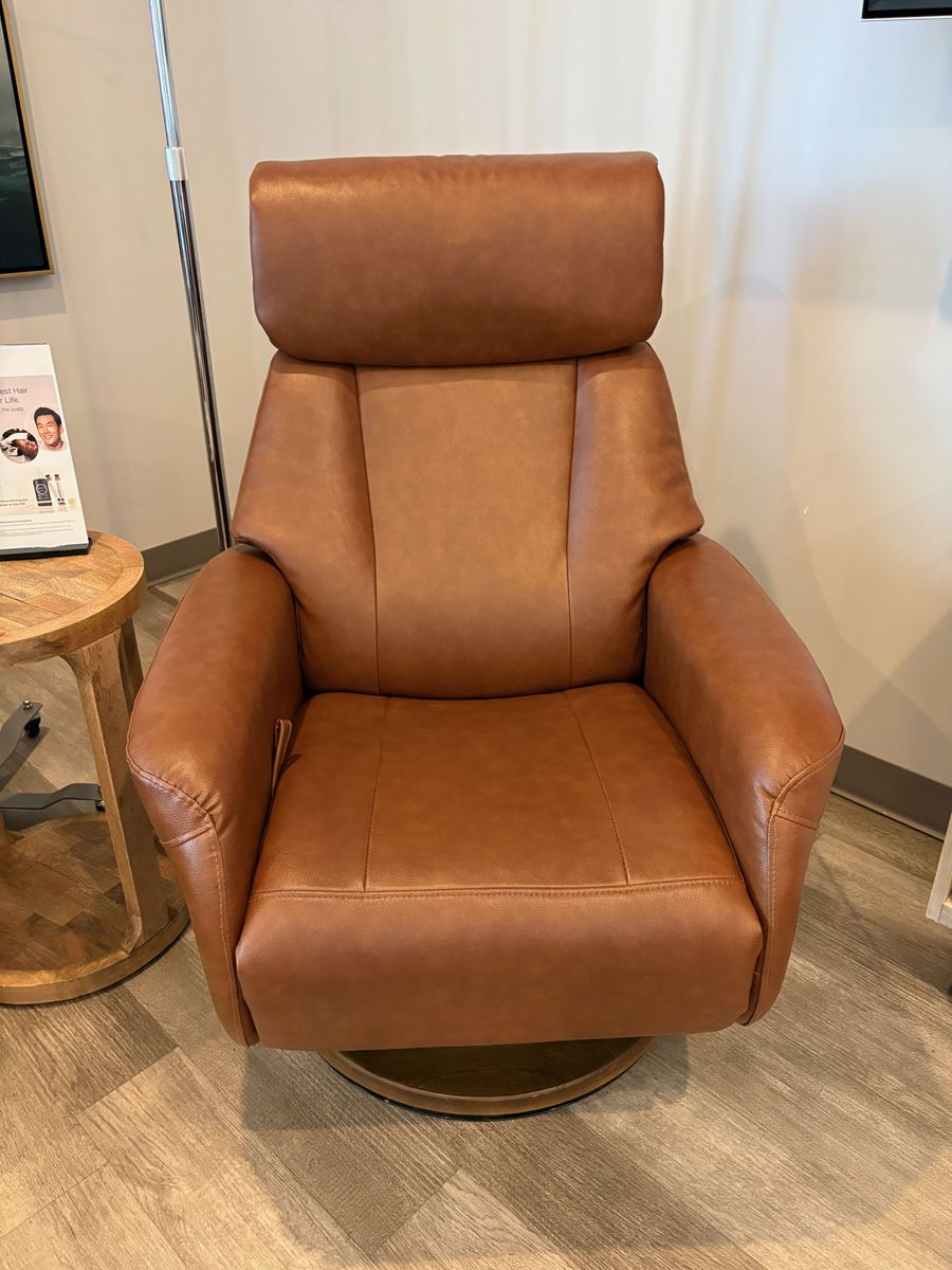 Benchmaster Augusta Brown Swivel Faux Leather Recliner