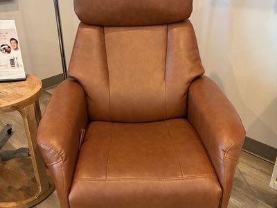 Benchmaster Augusta Brown Swivel Faux Leather Recliner