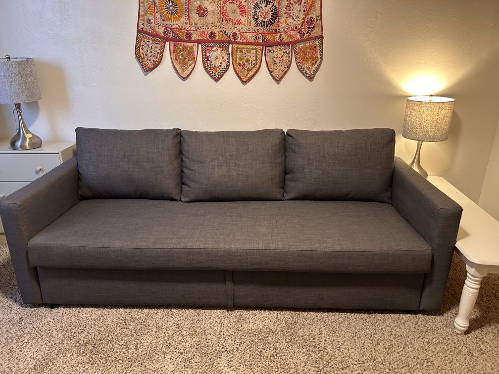 IKEA FRIHETEN Sleeper Sofa with Storage - Converts to Full-Size Bed 88 5/8" Gray