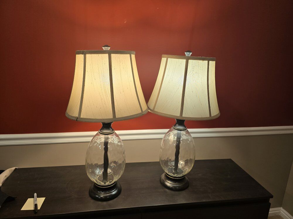 Glass Base Lamp Set