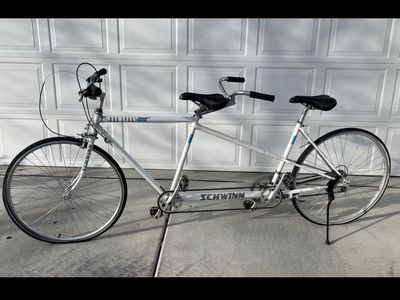 Schwinn 1989 Duo Sport Tandem 2 Person White Bike-Vintage
