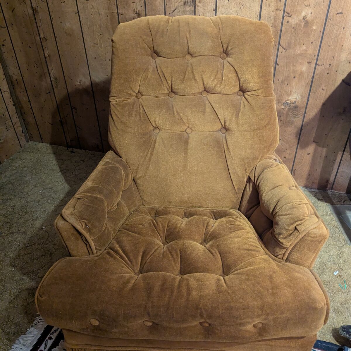 Two cushioned rocking chairs