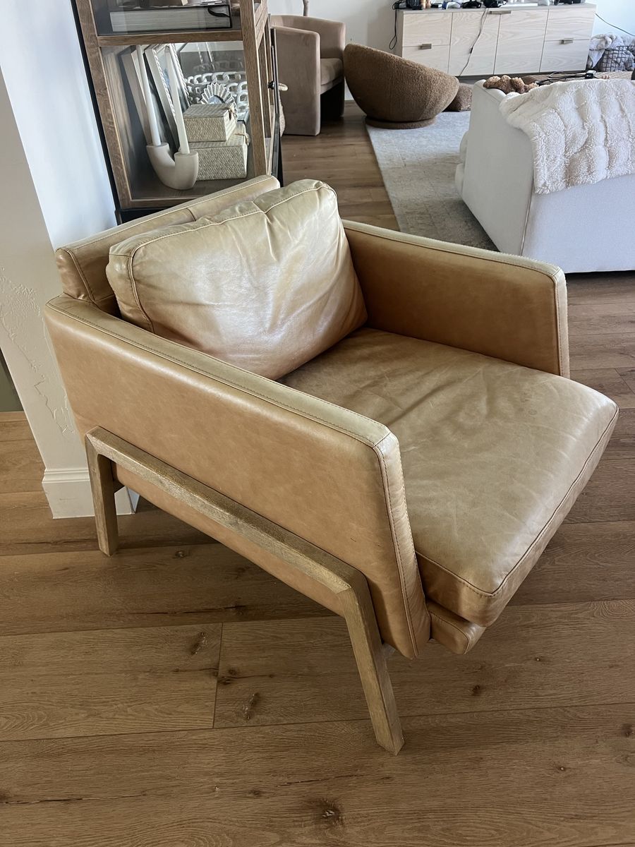 Modern leather accent chair