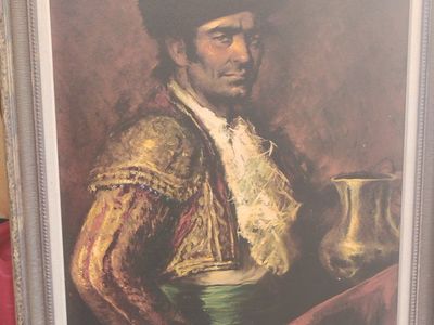The Matador Jose Puyet 1950s framed lithograph print