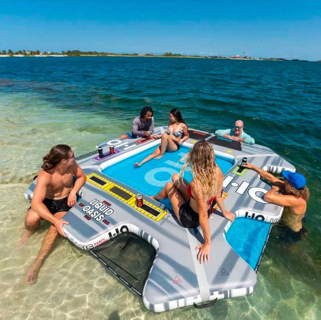 BRAND NEW HO Sports Liquid Oasis 10'x10' Water Mat / Floating Island Lounger – Factory Sealed!