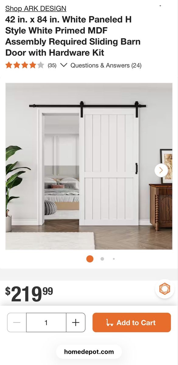Brand new! 42'' x 84'' Sliding Barn Door with hardware kit