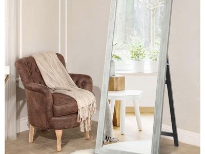 Elevens 65” x 22” Full-Length Floor Mirror – Grayish White