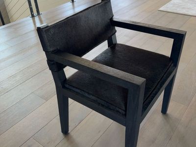 Set of 8 Contemporary Dining Chairs | 2 Arm + 6 Side | Hair-on-Hide Upholstery