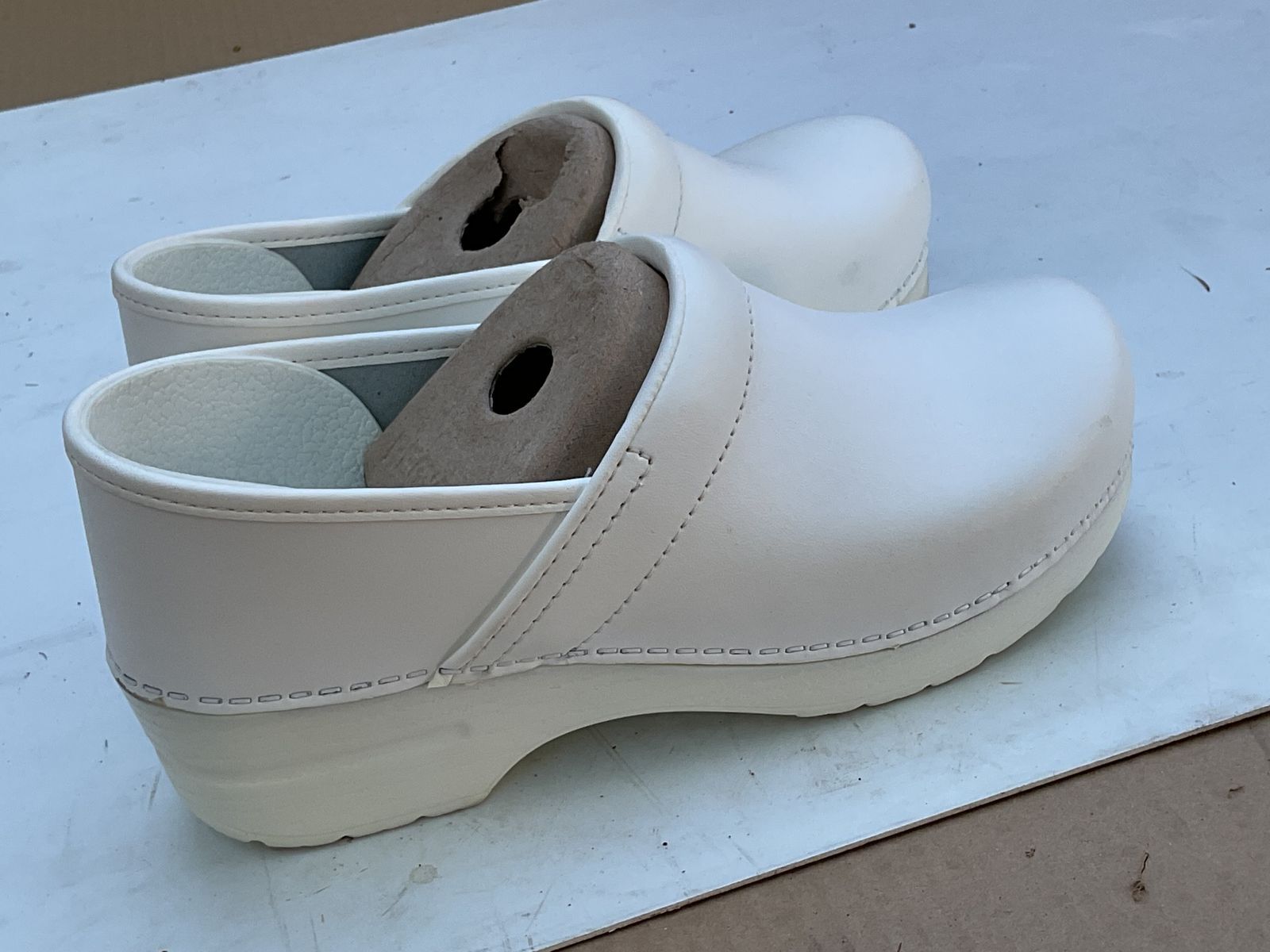white clogs