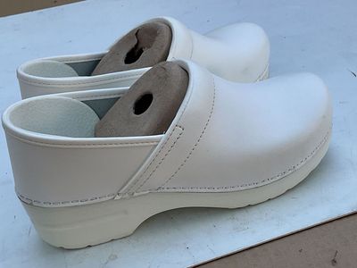 white clogs