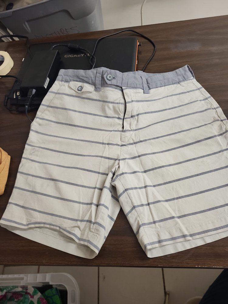 Men's Casual Striped Shorts - Size 32, 7-inch Inseam