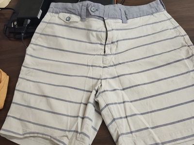 Men's Casual Striped Shorts - Size 32, 7-inch Inseam