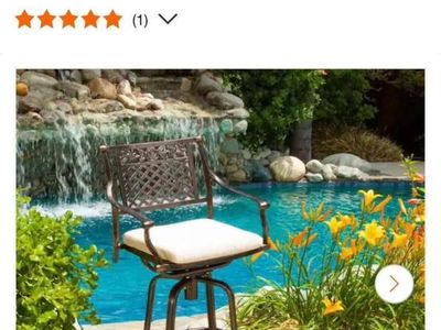 Set of 3 - Noble House Sebastian Swivel Aluminum Outdoor Patio Bar Stool with Beige Cushion