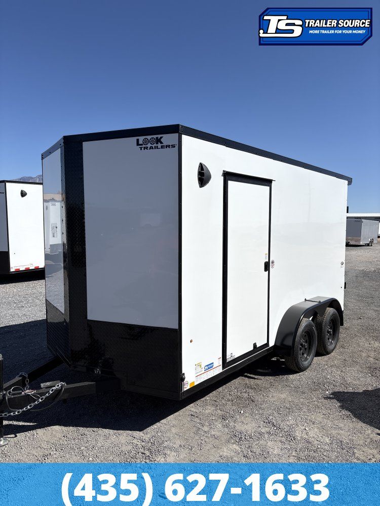 7x14 Look ST DLX Enclosed Cargo Trailer - 7'0" Interior - 7K GVWR - .080 PolyCor, Black Out Package, Roadside Door